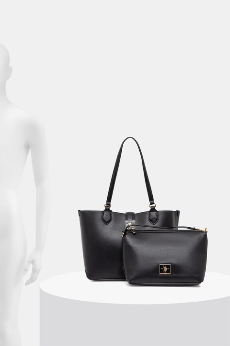 U.S. Polo Assn. сумка-шопер жіноча зі штучної шкіри MARGARET — SS26-TOD2ME, чорний — фото 12