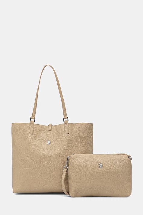 Oboustranná kabelka U.S. Polo Assn. ROGERSVILLE béžová barva, BEURR9097WVP