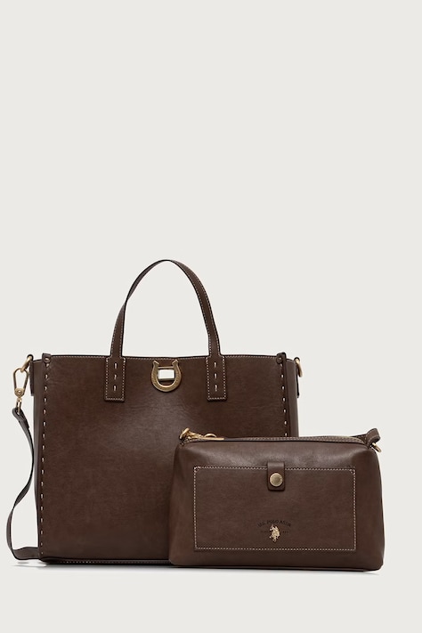 U.S. Polo Assn. Geantă shopper pentru femei cu imitație de piele MIDDLETON maro BIU0M8869WVP