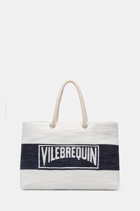 Vilebrequin torebka shopper damska bawełniana BINTA biała BTAE0401