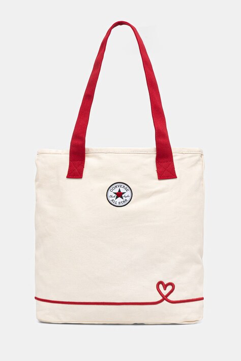 Converse τσάντα tote Γυναικεία βαμβακερή x CHUCKS IN LOVE μπεζ MA5947