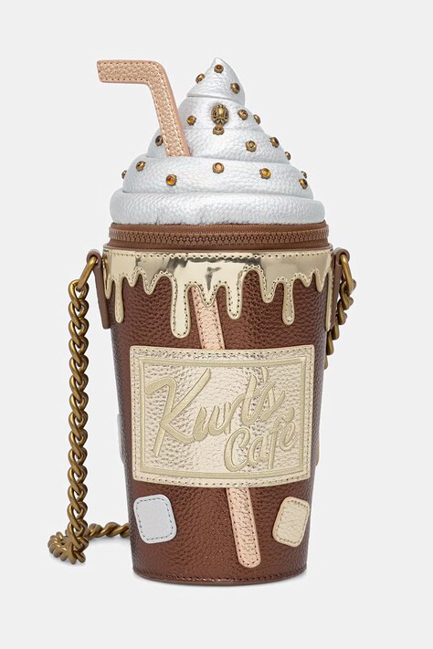 Kurt Geiger London torebka crossbody damska skórzana Coffee Cup Bag brązowa 5572439979