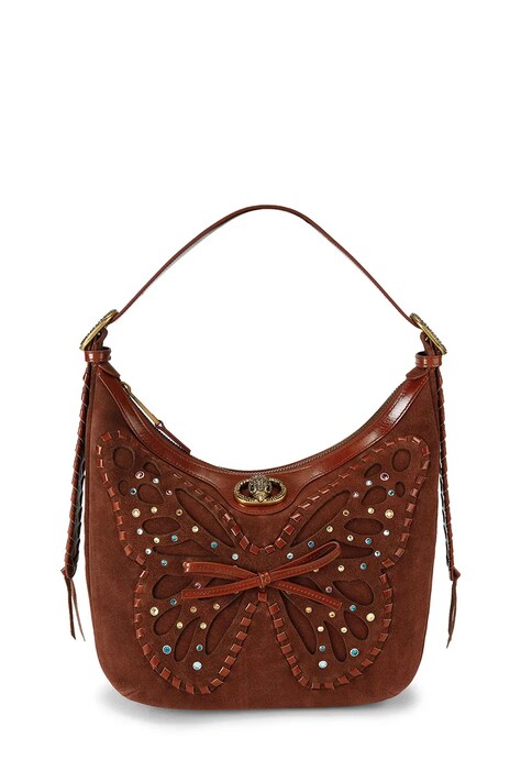 Kurt Geiger London torebka damska zamszowa Chelsea brązowa 5599130129