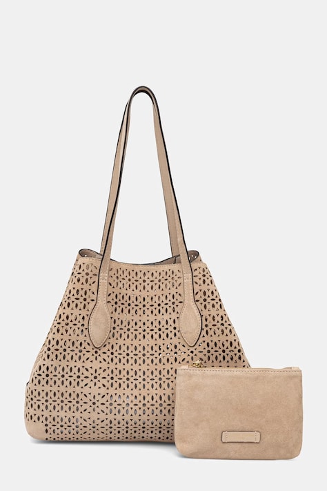 Gianni Chiarini torebka shopper damska zamszowa MASHUP beżowa BS 11837 CMLSR