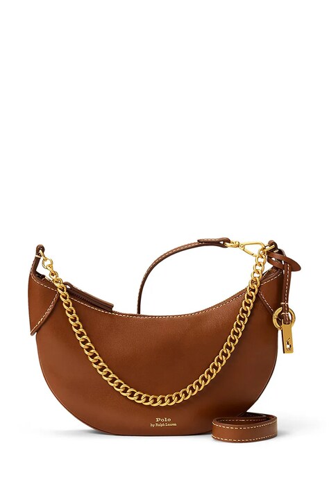 Polo Ralph Lauren torebka crossbody damska skórzana brązowa 428977210