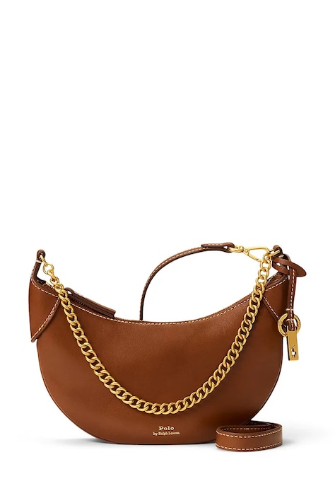 Polo Ralph Lauren torebka crossbody damska skórzana brązowa 428977210