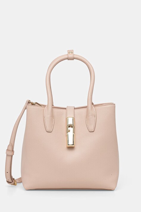Furla torebka crossbody damska skórzana Goccia S Tote Base 22 beżowa WB01949 ARE000 4655S