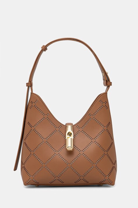 Furla torebka damska skórzana Goccia S Hobo brązowa WB01979