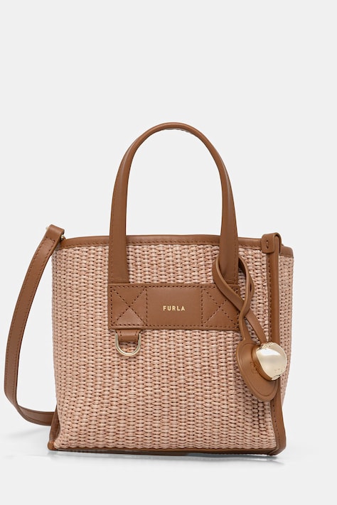 Furla torebka crossbody damska pleciona Divide It Mini Tote beżowa WB02068 BX4493 4935S