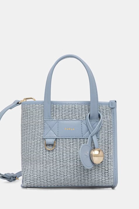 Furla torebka damska pleciona Divide It Mini Tote niebieska WB02068