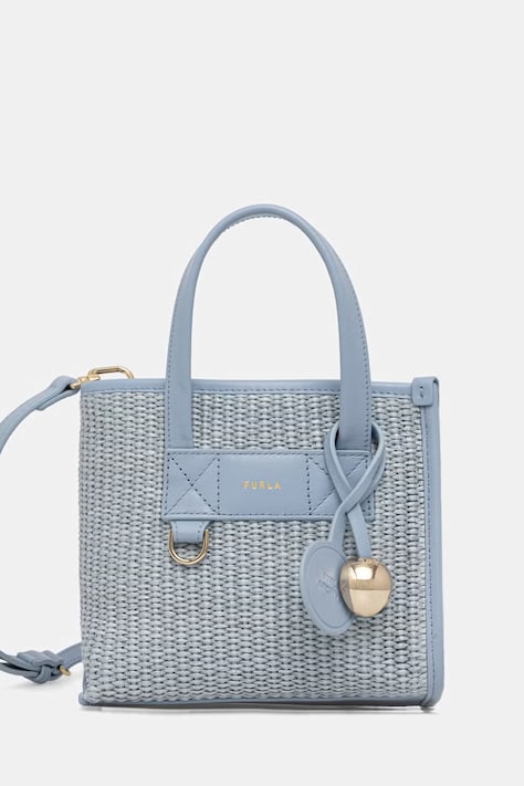 Furla torebka damska pleciona Divide It Mini Tote niebieska WB02068
