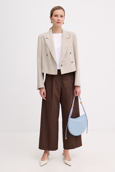 Furla torebka damska skórzana Moonstone M Shoulder Bag niebieska WB01868 BX3104 CDZ00