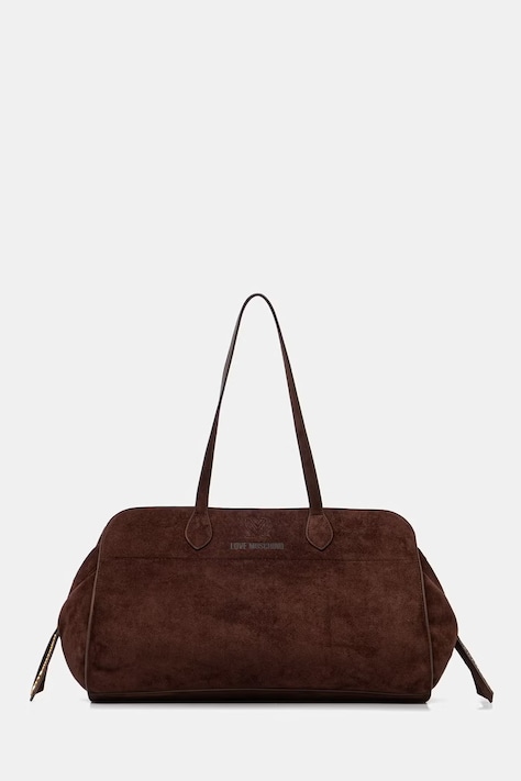 Love Moschino torebka shopper damska z imitacji zamszu brązowa JC4271PP0OKJ0313