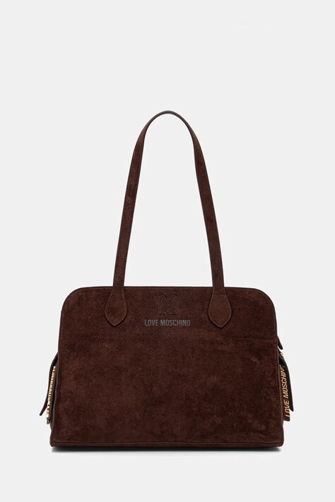 Love Moschino torebka hobo damska z imitacji zamszu brązowa JC4272PP0OKJ0313