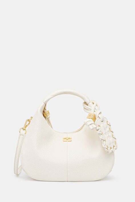 GANNI Hobo Mini torebka crossbody damska z imitacji skóry beżowa B2070102