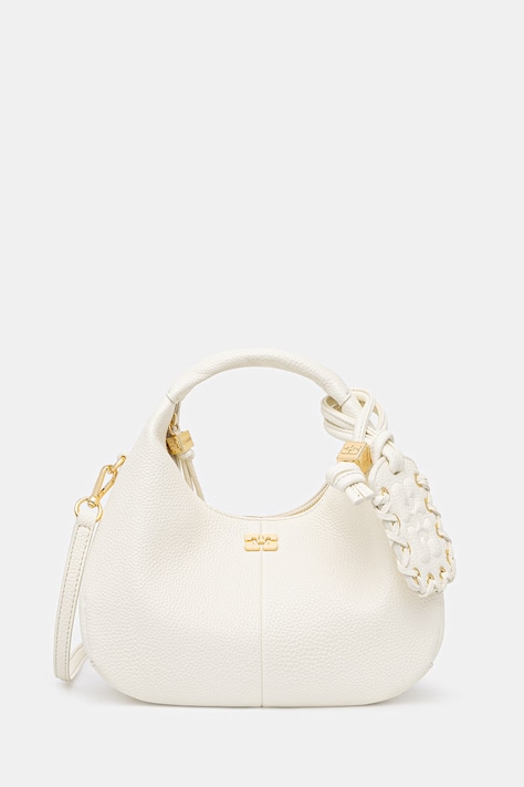 GANNI Hobo Mini torebka crossbody damska z imitacji skóry beżowa B2070102