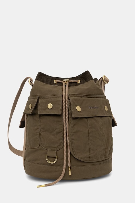 Barbour torebka worek damska bawełniana Mia zielona LBA0522