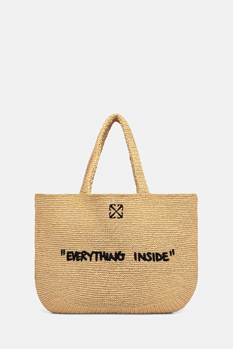Off-White Jitney torebka tote damska pleciona beżowa OWNA23CC99FAB001