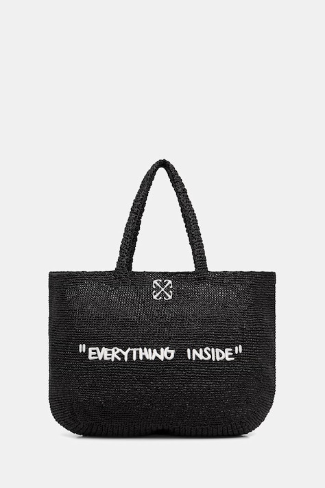 Off-White Jitney torebka tote damska pleciona czarna OWNA23CC99FAB001