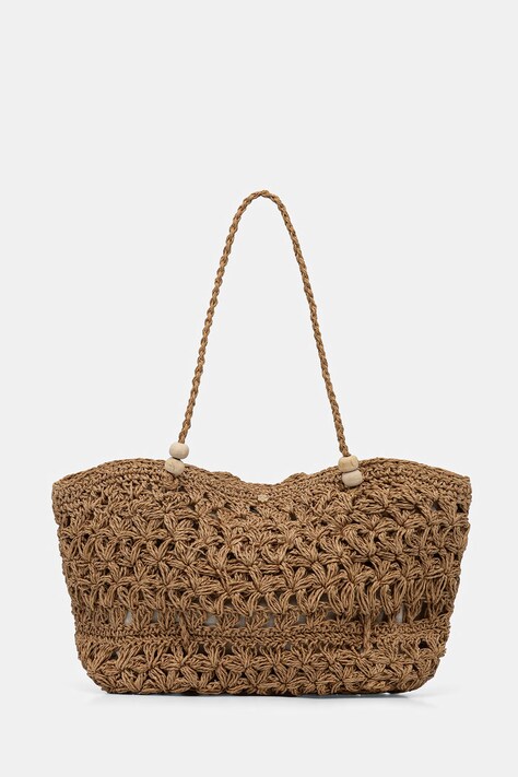 Hoss Intropia torba plażowa damska pleciona beżowa 2053148