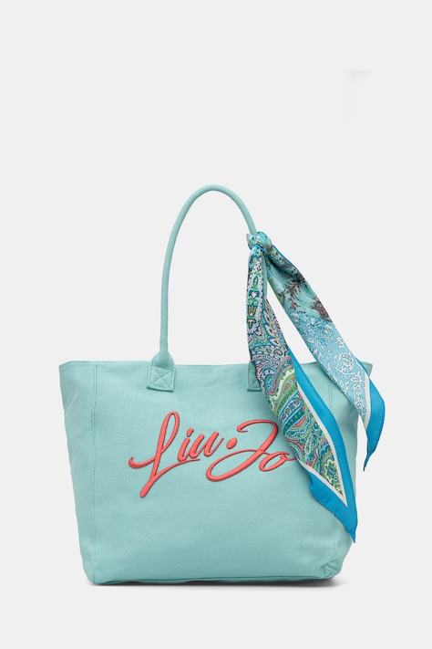 Liu Jo torba plażowa damska bawełniana turkusowa VA6191 T546A