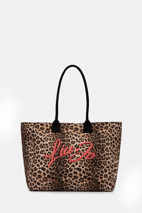 Liu Jo torebka shopper damska bawełniana brązowa VA6191 T549A