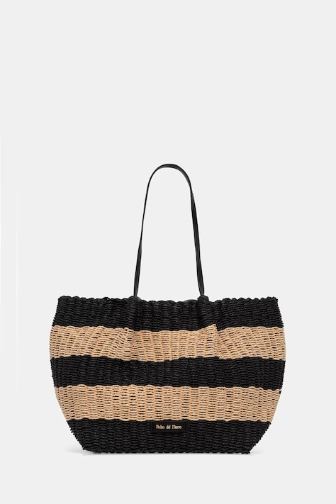 Pedro del Hierro torebka shopper damska pleciona czarna 2963398