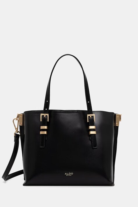 Aldo torebka crossbody damska z imitacji skóry ELONORIA czarna 14438446
