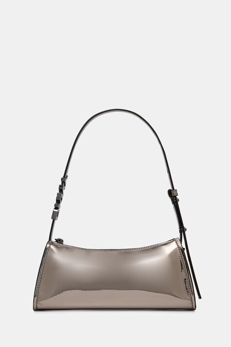 DKNY torebka bagietka damska z imitacji skóry srebrna R543XG57