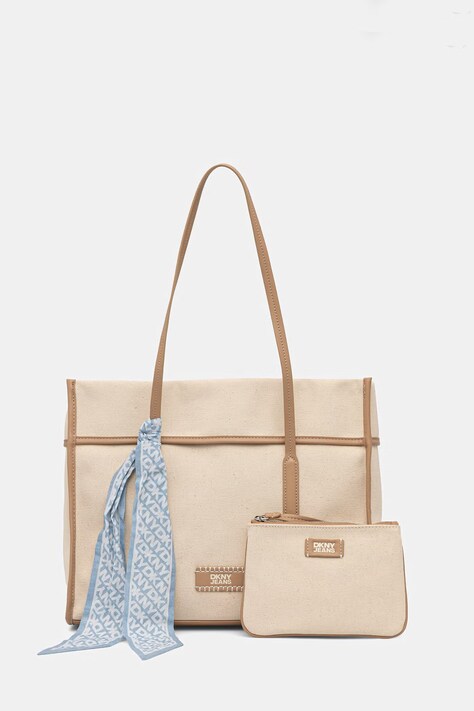 DKNY torebka tote damska bawełniana beżowa R61AGP73