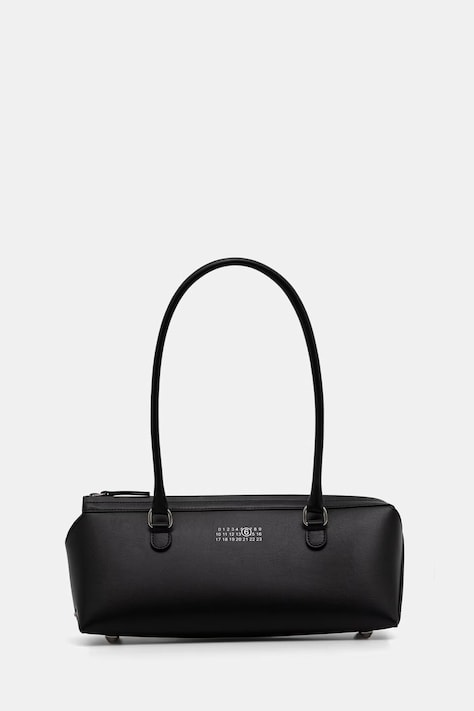 MM6 Maison Margiela torebka bagietka damska z imitacji skóry czarna SB6ZH0040.P9061