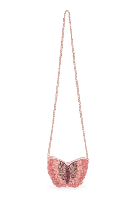 Konges Sløjd torebka crossbody dziecięca BUTTERFLY BEADED BAG różowa KS105299