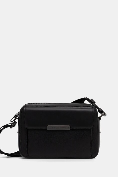 Tommy Hilfiger saszetka skórzana kolor czarny AM0AM14017