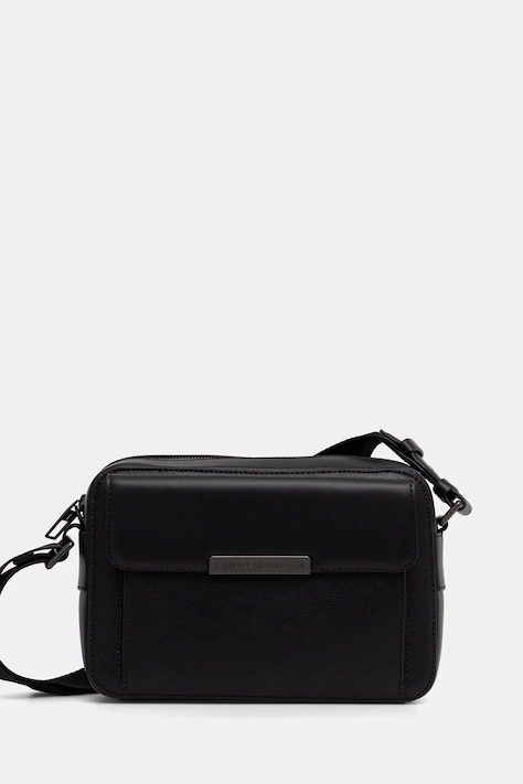 Kožna torbica Tommy Hilfiger boja: crna, AM0AM14017