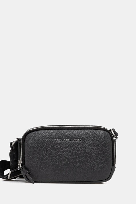 Tommy Hilfiger saszetka skórzana kolor szary AM0AM14022