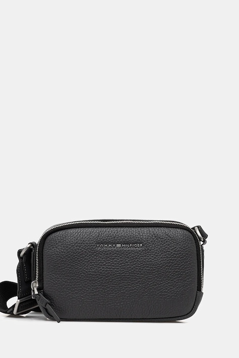 Tommy Hilfiger borsetă de piele culoarea gri, AM0AM14022