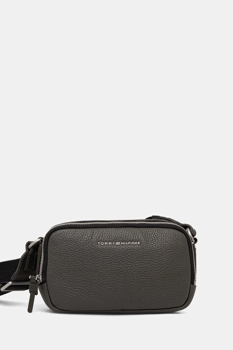 Tommy Hilfiger saszetka skórzana kolor zielony AM0AM14022