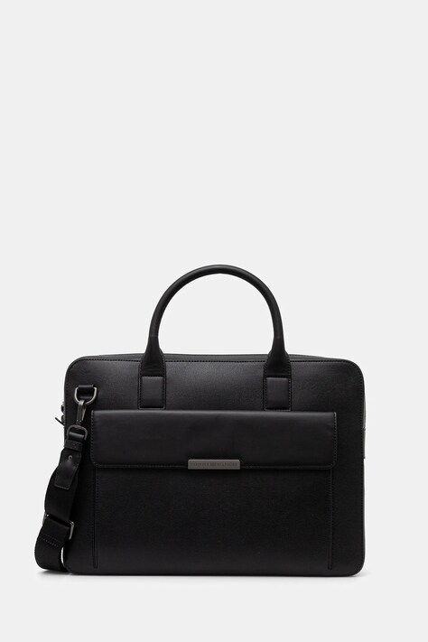 Tommy Hilfiger torba na laptopa skórzana kolor czarny AM0AM13993