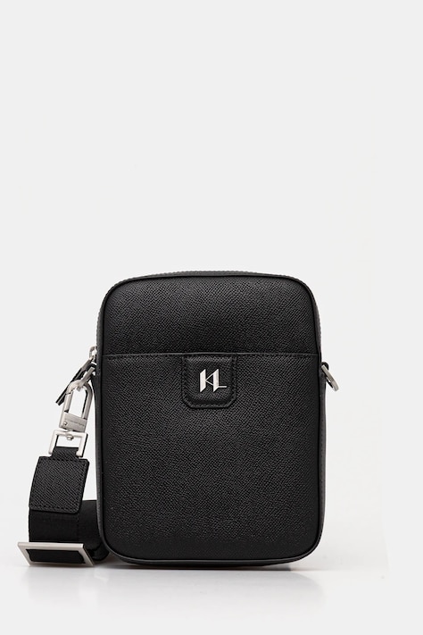 Кожена чанта през рамо Karl Lagerfeld K/MONOGRAM в черно B1M30209