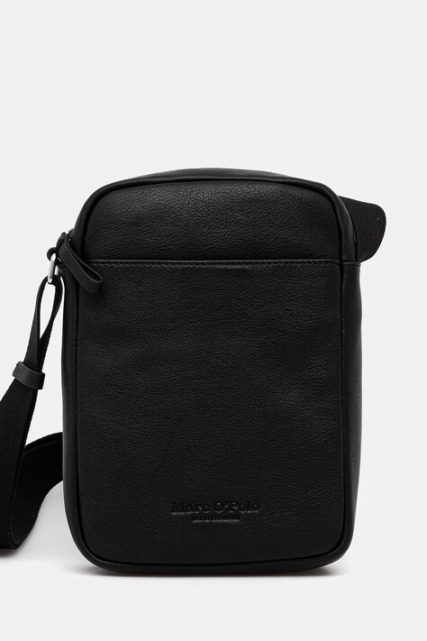 Marc O'Polo saszetka skórzana kolor czarny 5000009081