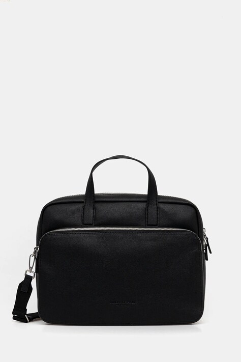 Marc O'Polo torba na laptopa skórzana kolor czarny 5000009083