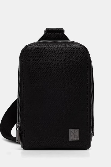 Calvin Klein φάκελος που φοριέται στο λαιμό ανδρικός από απομίμηση δέρματος μαύρος LV04D3292G