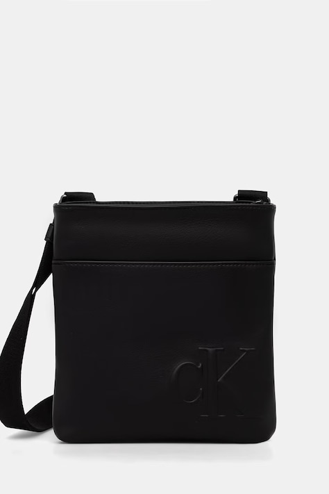 Calvin Klein Φάκελος που φοριέται στον ώμο ανδρικός από απομίμηση δέρματος μαύρος LV04D3344G