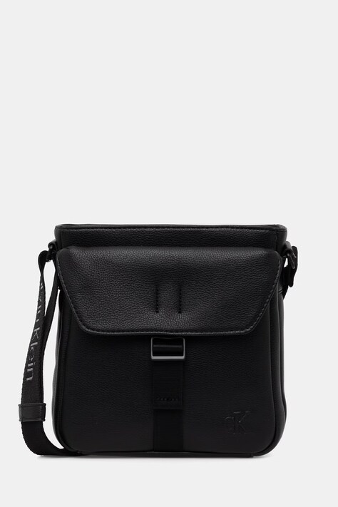 Calvin Klein saszetka męska z imitacji skóry czarna LV04D3343G