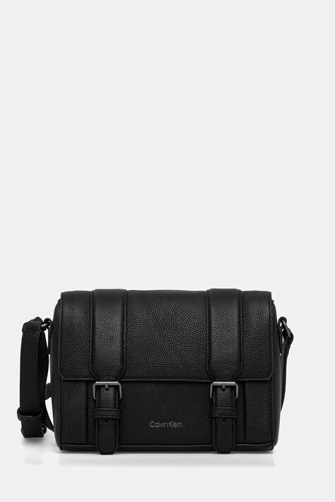 Calvin Klein saszetka skórzana kolor czarny LV04D3162G