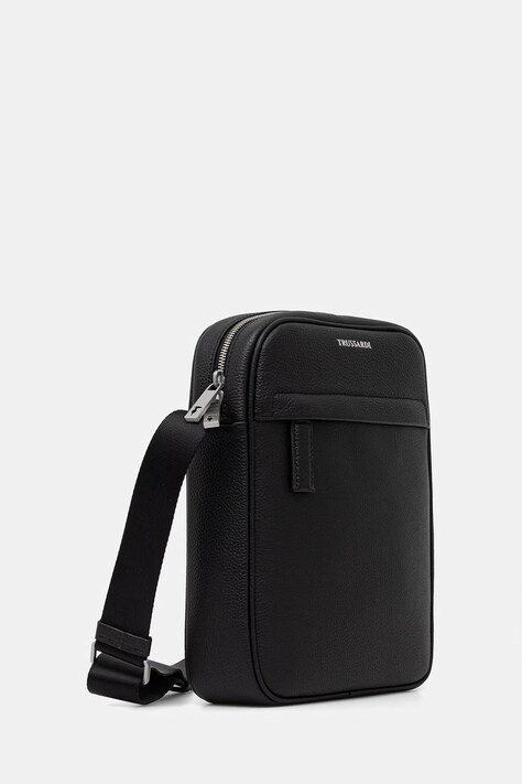 Trussardi saszetka skórzana kolor czarny Z590E006427N
