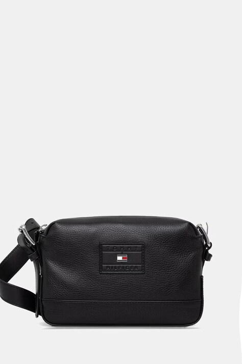 Tommy Hilfiger Τσαντάκι μέσης που φοριέται στους ώμους ανδρικό από απομίμηση δέρματος μαύρο AM0AM14136