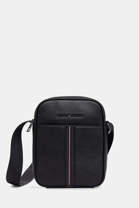 Tommy Hilfiger taška cez rameno pánska z imitácie kože čierna AM0AM14168