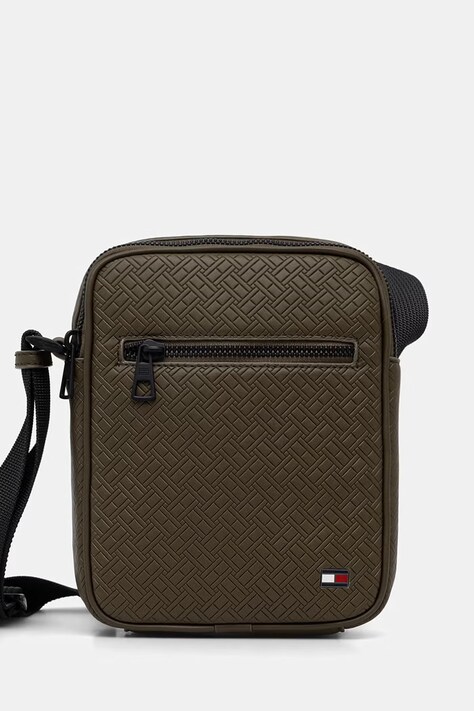 Tommy Hilfiger Vrecko pánske z imitácie kože zelené AM0AM14193