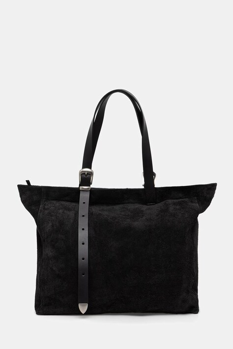 AllSaints torba zamszowa HAVEN kolor czarny M186XD